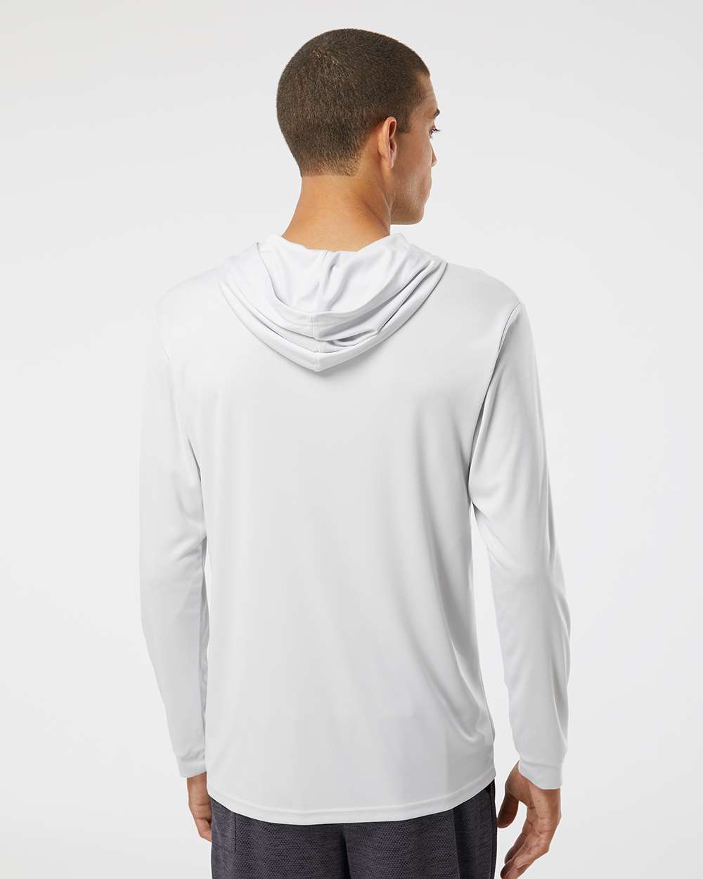 Rep Society Performance Long Sleeve Hooded T-Shirt - Aluminum - Unisex