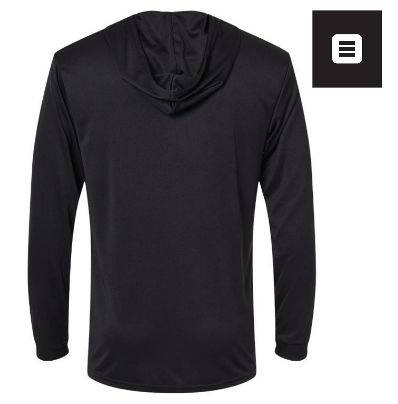 Rep Society Performance Long Sleeve Hooded T-Shirt - Black - Unisex