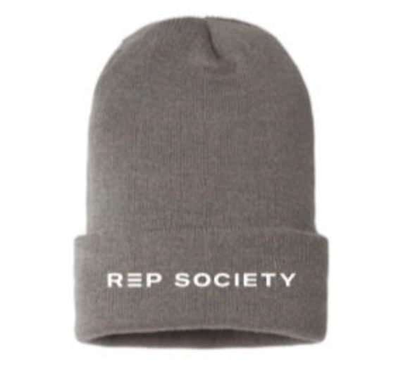 Rep Society Winter Beanie - Grey - Unisex