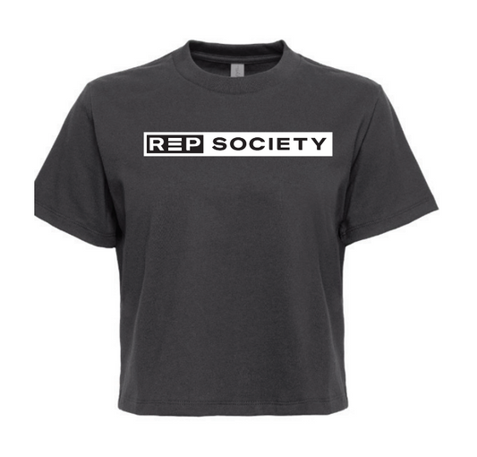 Rep Society Heavyweight Boxy T-Shirt - Black - Women
