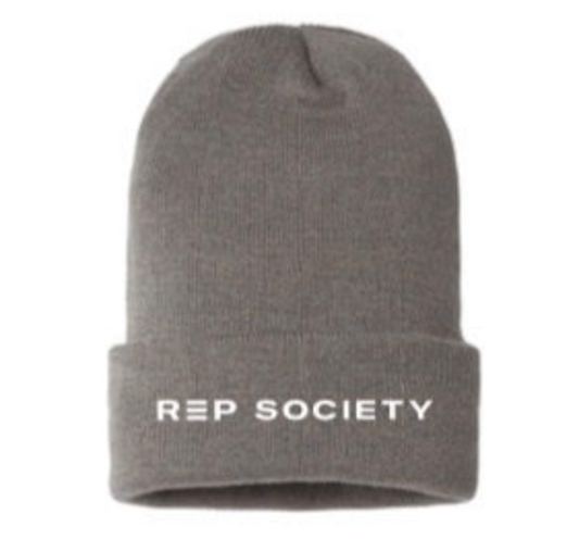 Rep Society Winter Beanie - Grey - Unisex